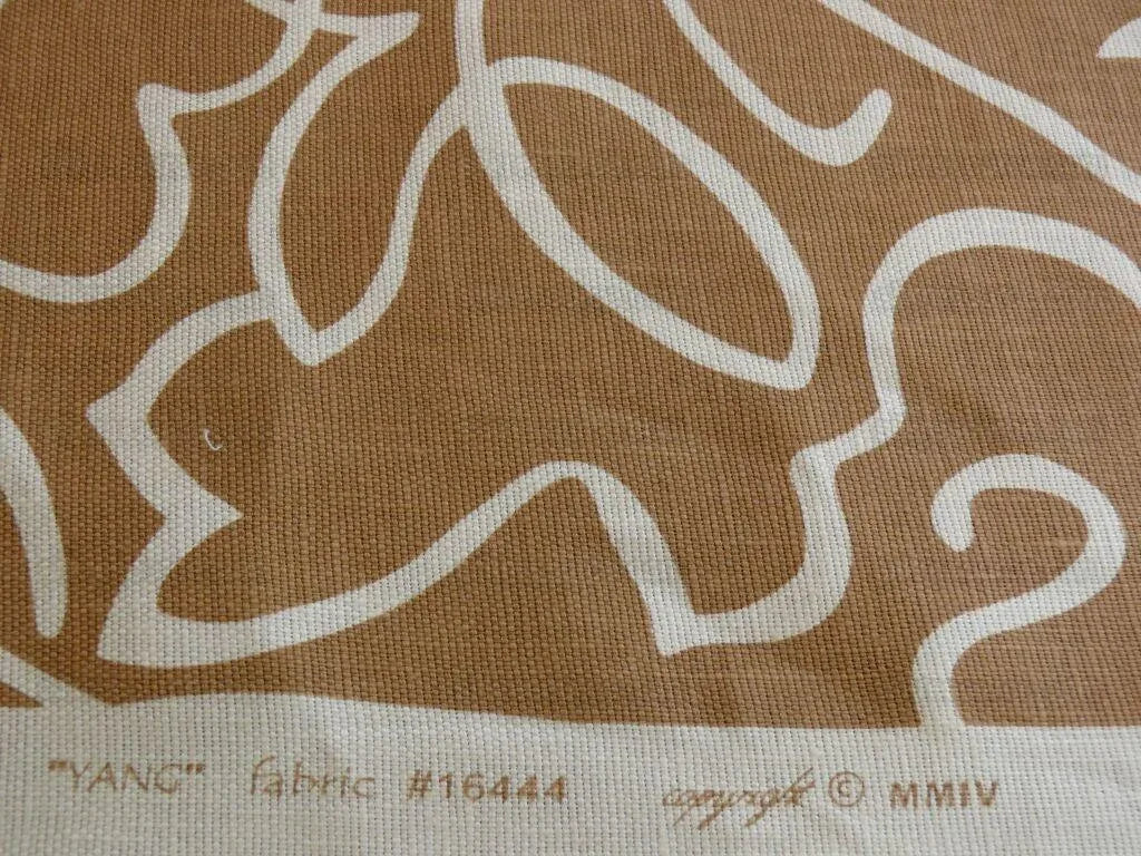 by yard Scalamandre Yang Linen Print Tan On Beige Matisse Style Drawing MSRP USD 225/y