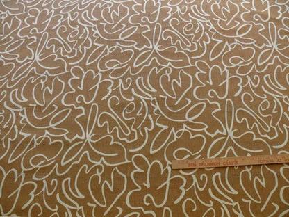 by yard Scalamandre Yang Linen Print Tan On Beige Matisse Style Drawing MSRP USD 225/y