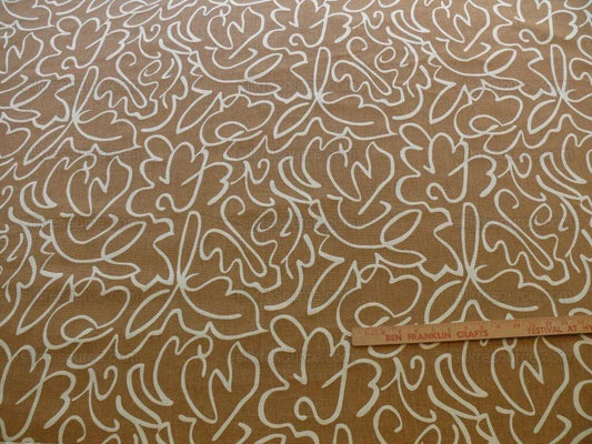 by yard Scalamandre Yang Linen Print Tan On Beige Matisse Style Drawing MSRP USD 225/y
