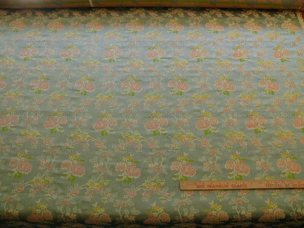 Scalamandre 100% Silk Lampas Petite Mere Blue  Bty