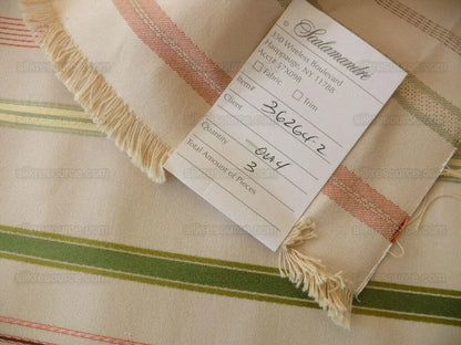 Scalamandre Pyjama Stripe Coral Green &amp; Beige Bty