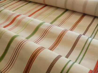 Scalamandre Pyjama Stripe Coral Green &amp; Beige Bty