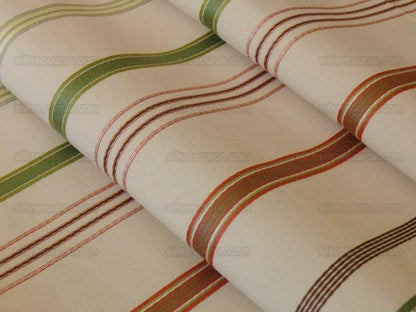 Scalamandre Pyjama Stripe Coral Green &amp; Beige Bty