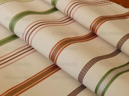 Scalamandre Pyjama Stripe Coral Green &amp; Beige Bty