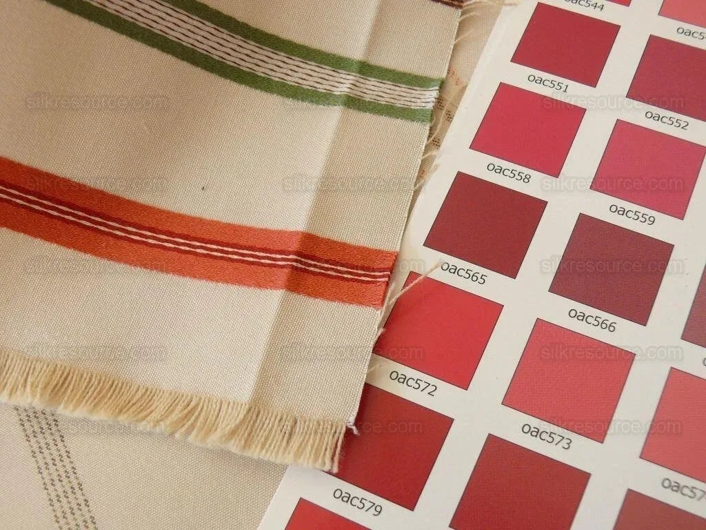 Scalamandre Pyjama Stripe Coral Green &amp; Beige Bty