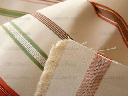 Scalamandre Pyjama Stripe Coral Green &amp; Beige Bty