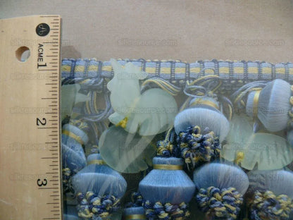 BTY SCALAMANDRE DUCHESSA JADE ROOSTER TRIM BL/YW SILK MSRP$300+