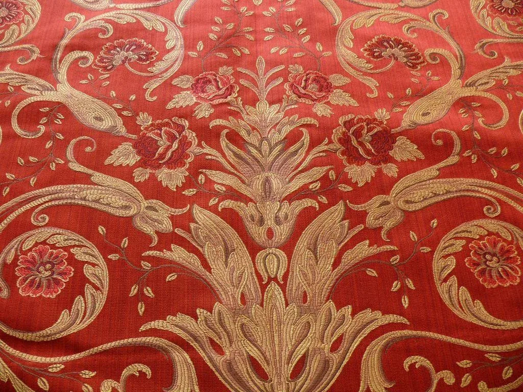 By Yd Coraggio Textile Donatello In Crimson Red Renaissance Florence  Silk Tapestry Red MSRP USD 538/Y