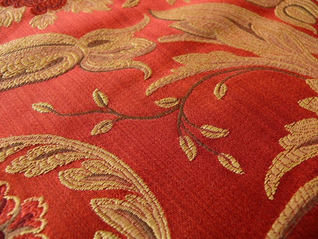 By Yd Coraggio Textile Donatello In Crimson Red Renaissance Florence  Silk Tapestry Red MSRP USD 538/Y
