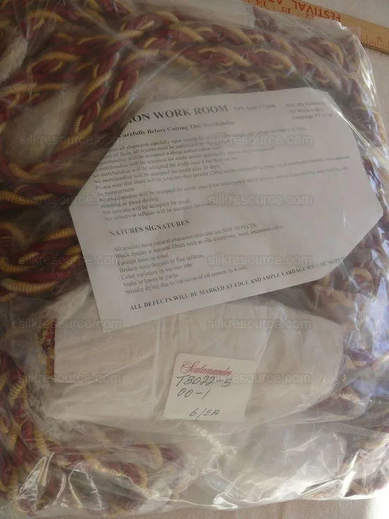 Scalamandre Duchessa Silk/jade Double Tieback Red Gold Yellow Jade MSRP USD 480/y