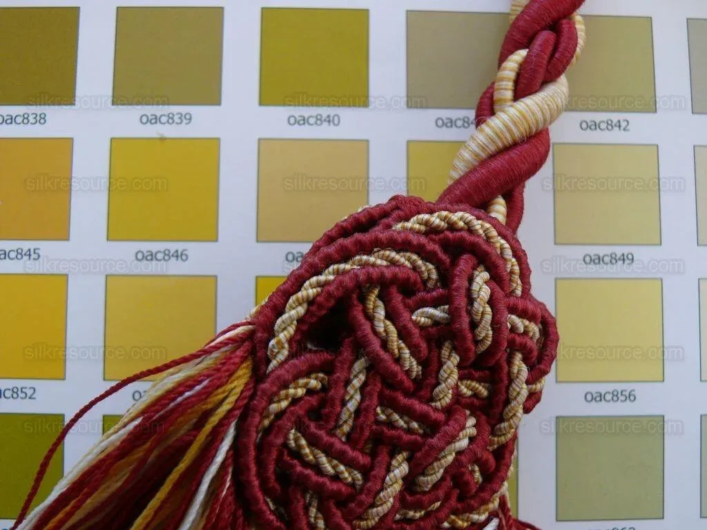 Scalamandre Duchessa Silk/jade Double Tieback Red Gold Yellow Jade MSRP USD 480/y