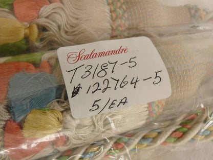 Scalamandre Lyon 100% Silk Double Tassel Tieback Coral Green