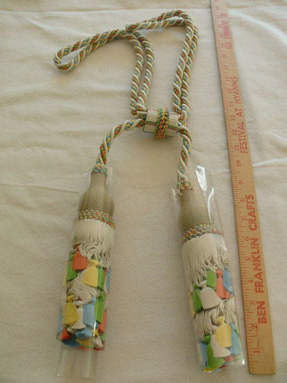 Scalamandre Lyon 100% Silk Double Tassel Tieback Coral Green