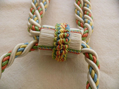 Scalamandre Lyon 100% Silk Double Tassel Tieback Coral Green