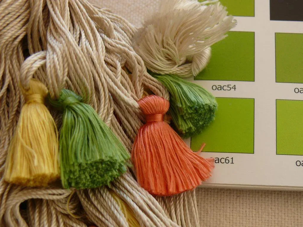 Scalamandre Lyon 100% Silk Double Tassel Tieback Coral Green