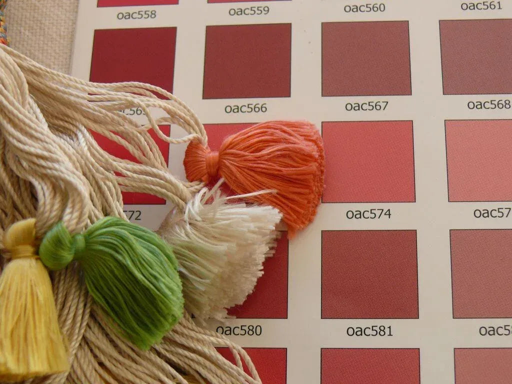 Scalamandre Lyon 100% Silk Double Tassel Tieback Coral Green