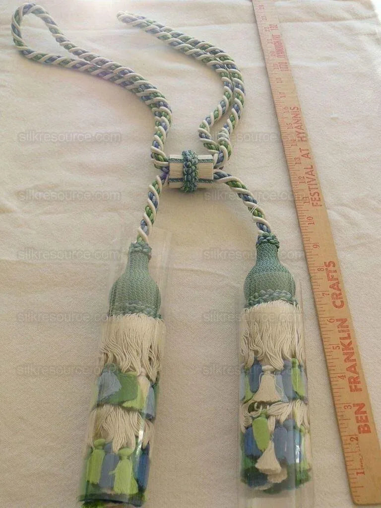 Scalamandre Lyon 100% Silk Tieback Green Blue