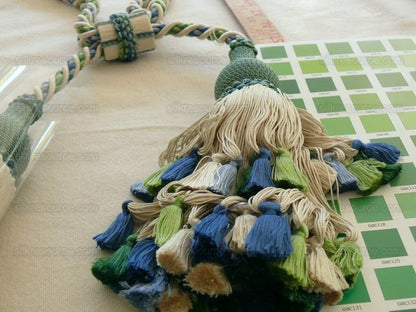 Scalamandre Lyon 100% Silk Tieback Green Blue