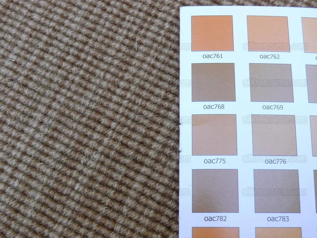 Stark Solid Flat Weave Rug 100% Wool Medium Brown Tan 8'6"x5'6"