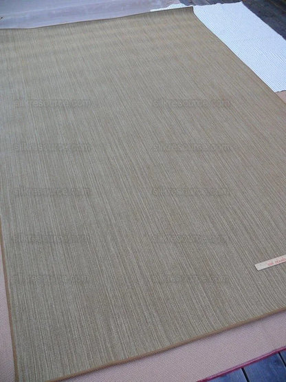 Stark Solid Flat Weave Rug 100% Wool Medium Brown Tan 8'6"x5'6"