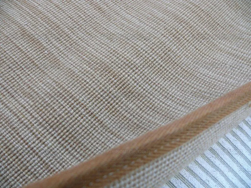 Stark Solid Flat Weave Rug 100% Wool Medium Brown Tan 8'6"x5'6"