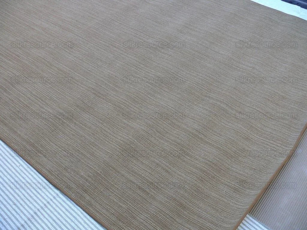 Stark Solid Flat Weave Rug 100% Wool Medium Brown Tan 8'6"x5'6"