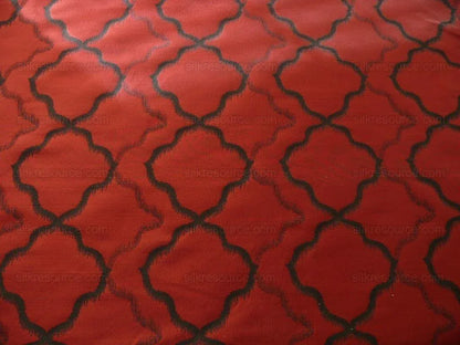 American Silk Mills Celtic Ogee Diamond Lattice Black On Crimson Red by American Silk Mills