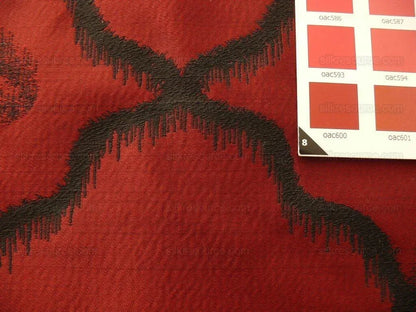American Silk Mills Celtic Ogee Diamond Lattice Black On Crimson Red by American Silk Mills