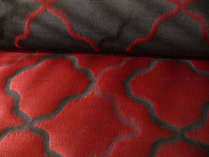 American Silk Mills Celtic Ogee Diamond Lattice Black On Crimson Red by American Silk Mills