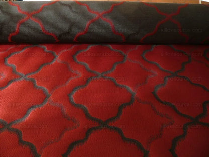 American Silk Mills Celtic Ogee Diamond Lattice Black On Crimson Red by American Silk Mills