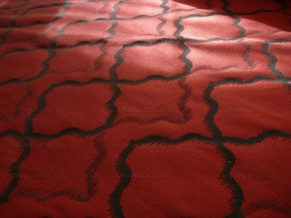 American Silk Mills Celtic Ogee Diamond Lattice Black On Crimson Red by American Silk Mills