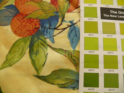 8.875y Exotic Cotton Print Birds &amp; Lychee Fruit Tree Yellow#1144