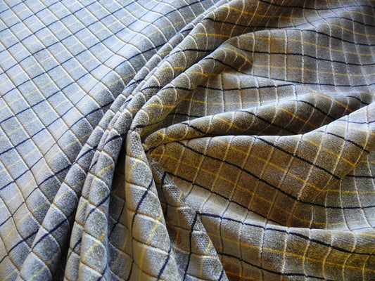 LEE JOFA FIGARO VELVET CHECK "TRUFFLE" GREY CHECK fr ITALY BTY