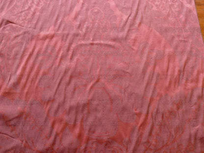 Antique Bolt! 20y 100% Silk Damask Hunter Damask Burgundy Red