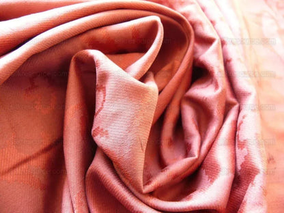 Antique Bolt! 20y 100% Silk Damask Hunter Damask Burgundy Red