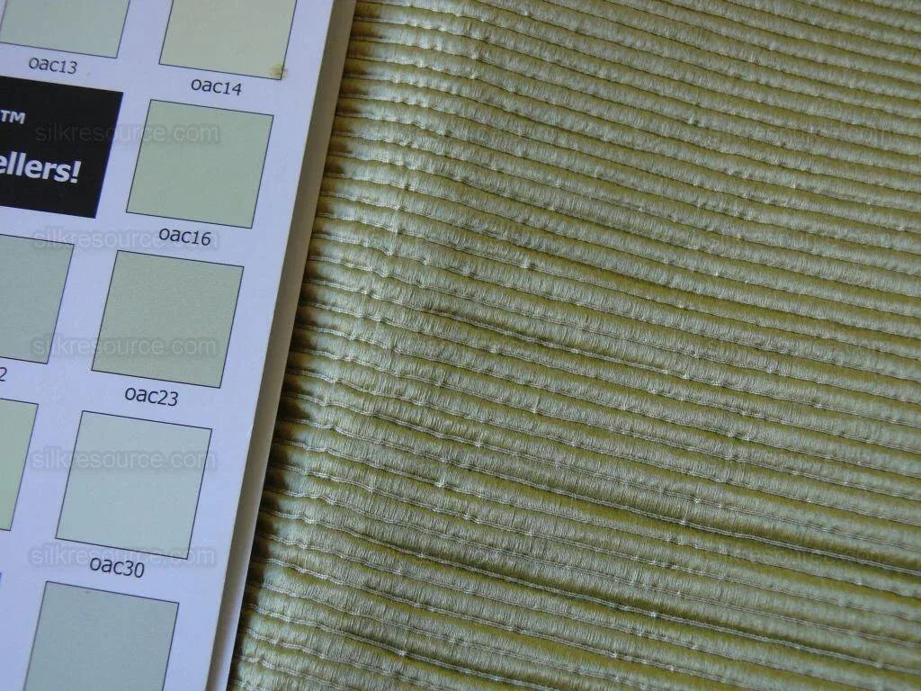 Designer Silk Wide Ribbed Aqua Green Stunning Super Heavy 2.2lbs/yard! MSRP USD 389