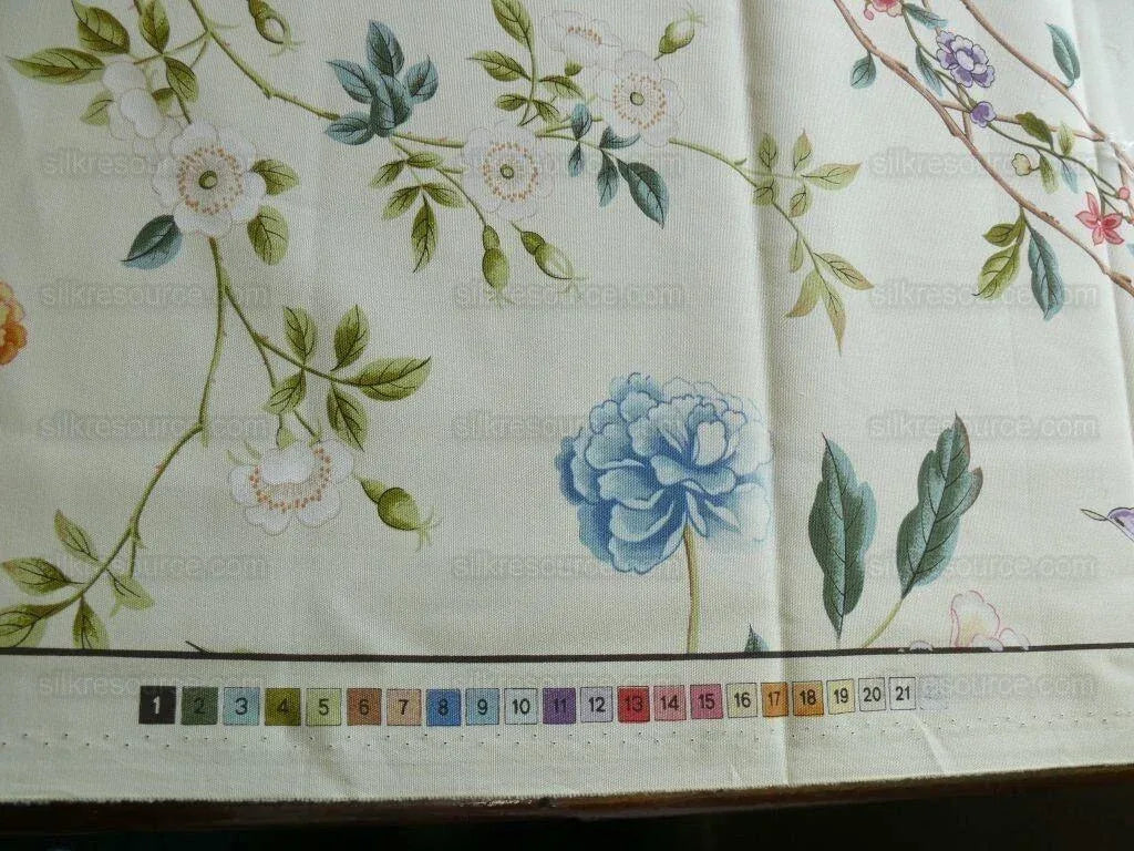 1.05y Brunschwig &amp; Fils Silk Road Bird Flower Butter Pale Y