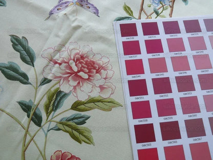 1.05y Brunschwig &amp; Fils Silk Road Bird Flower Butter Pale Y