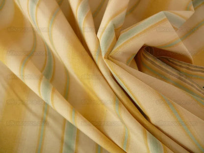 Scalamandre Pimlico Cotton/silk Striped Taffeta Yellow Blue &amp; Ivory MSRP USD139/yard