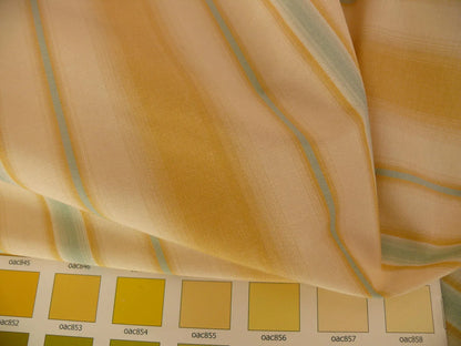 SCALAMANDRE PIMLICO COTTON/SILK STRIPED TAFFETA YELLOW BLUE & IV