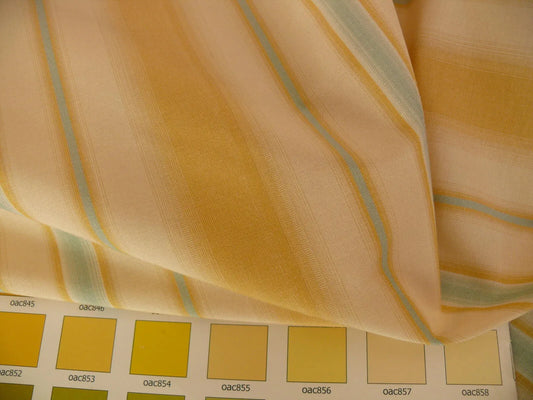 SCALAMANDRE PIMLICO COTTON/SILK STRIPED TAFFETA YELLOW BLUE & IV