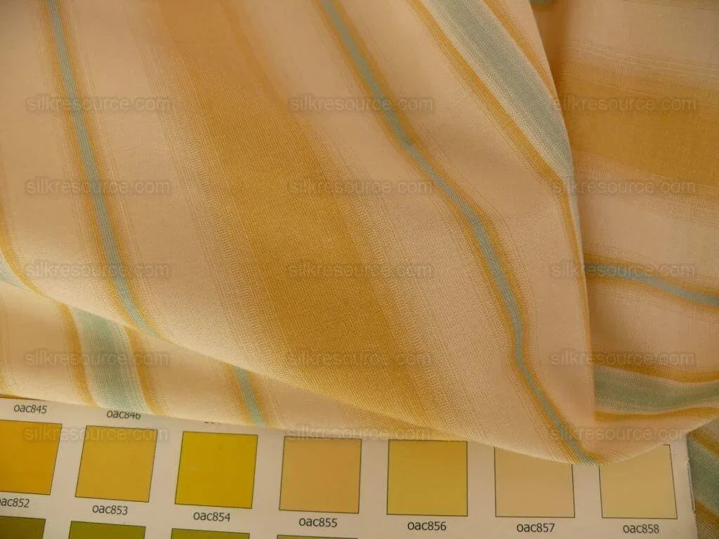 Scalamandre Pimlico Cotton/silk Striped Taffeta Yellow Blue &amp; Ivory MSRP USD139/yard