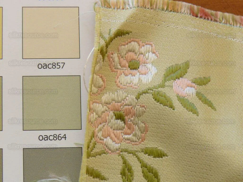 Scalamandre Madame Rose Martinale Lite Butter Pink Roses Blue Stripe