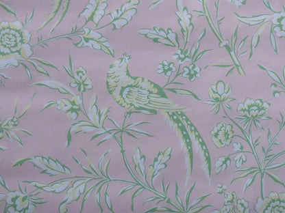 SCALAMANDRE "AVIARY" WALLPAPER BIRD CHINIOSERIE PINK SINGLE ROLL