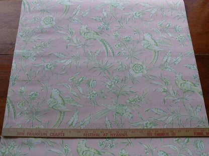 Scalamandre "aviary" Wallpaper Bird Chinioserie Pink Single Roll