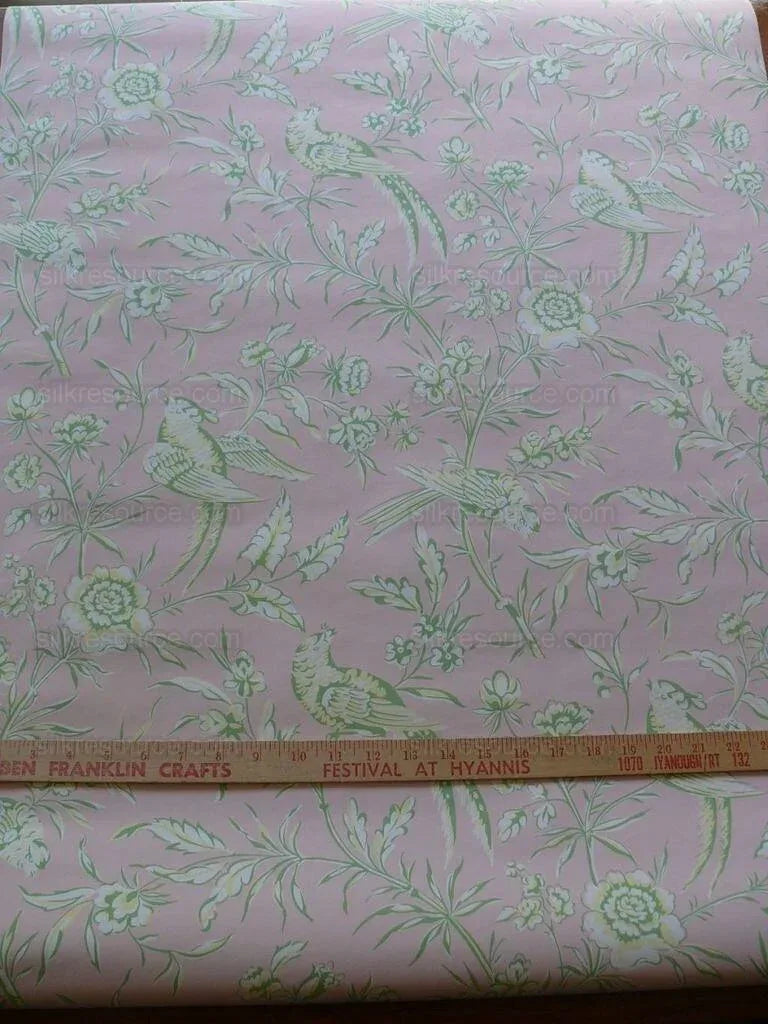 Scalamandre "aviary" Wallpaper Bird Chinioserie Pink Single Roll