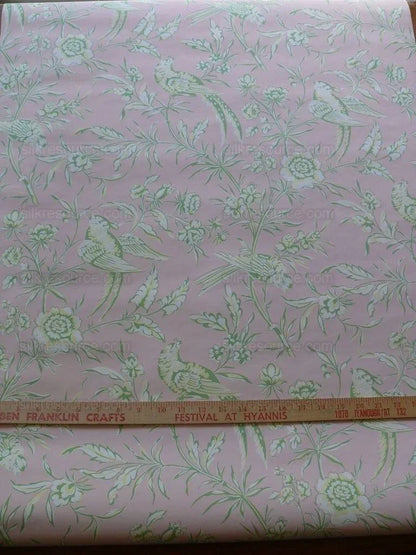 Scalamandre "aviary" Wallpaper Bird Chinioserie Pink Single Roll