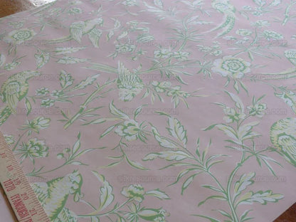 Scalamandre "aviary" Wallpaper Bird Chinioserie Pink Single Roll