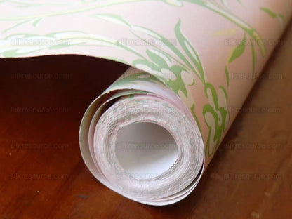 Scalamandre "aviary" Wallpaper Bird Chinioserie Pink Single Roll