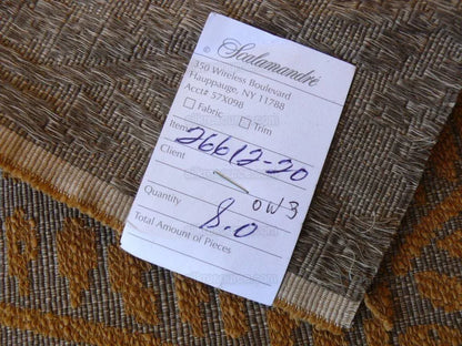 Scalamandre Arbois Jacquard Umber &amp; Ochre Gold Trees Curvy Fern Leaves Heavy Cotton Tapestry MSRPUSD 219/Y